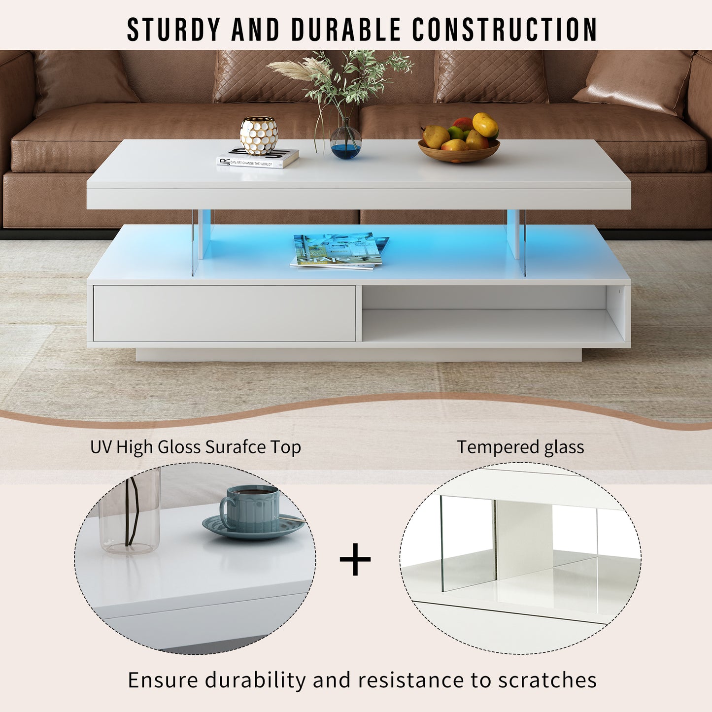 U-Can LED Coffee Table with Storage