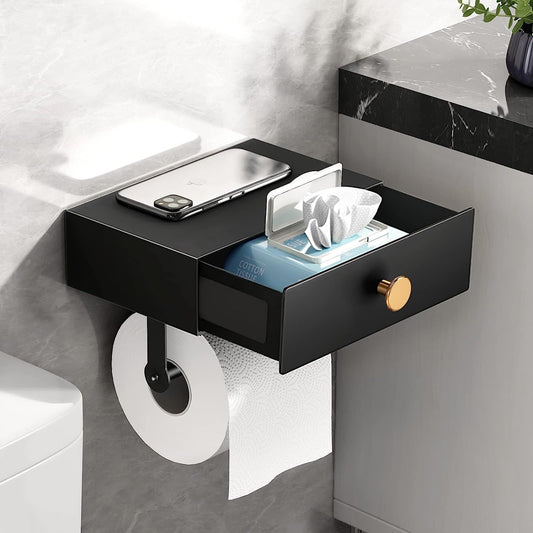 Toilet Paper Holder with Shelf