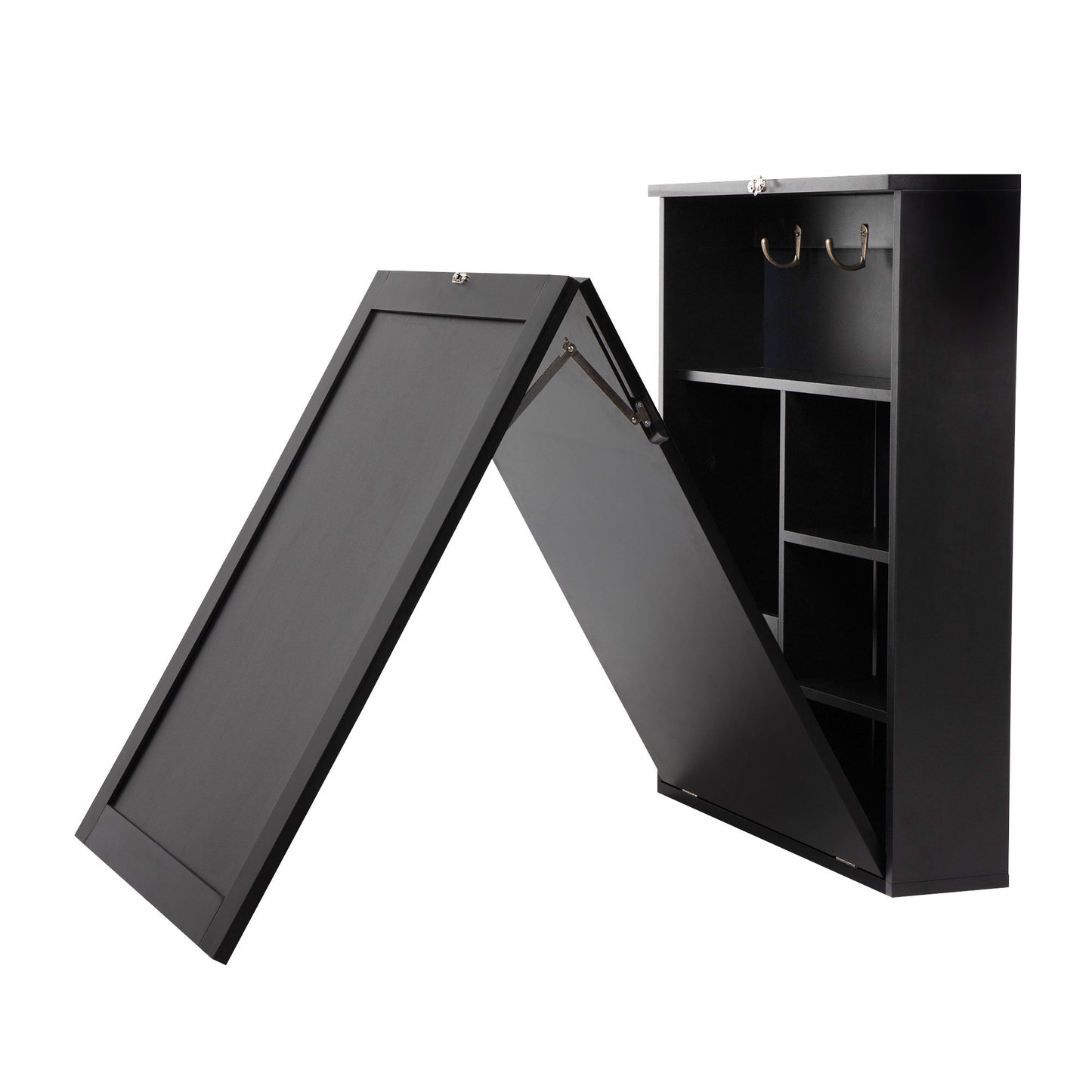 Foldable Desk with Storage Shelves and Blackboard