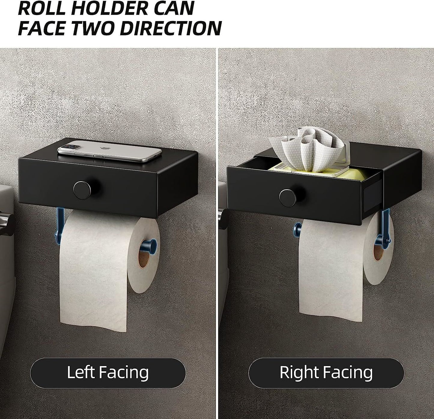 Toilet Paper Holder with Shelf