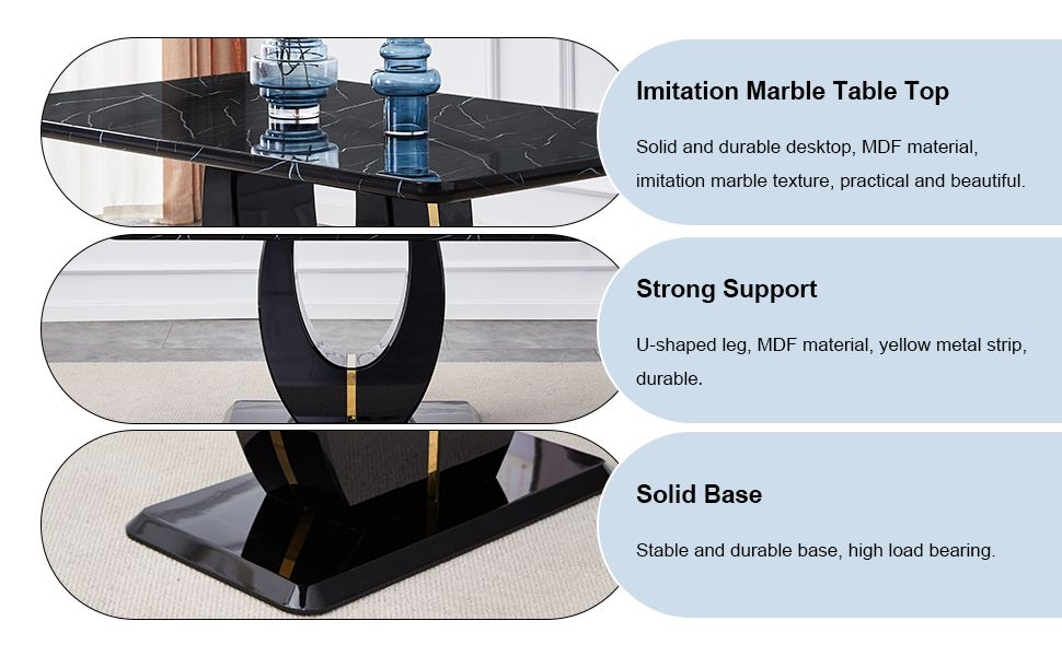 Black Marble DiningTable Set