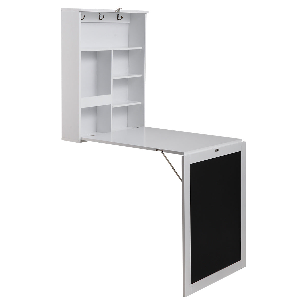 Foldable Desk with Storage Shelves and Blackboard