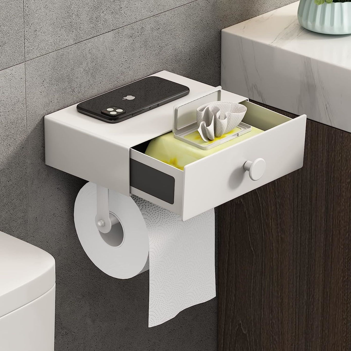 Toilet Paper Holder with Shelf