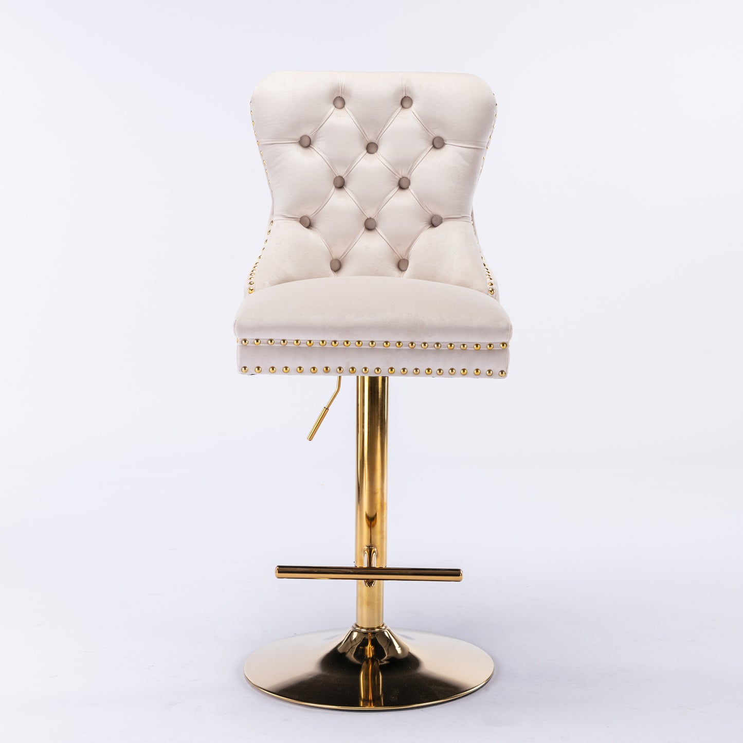 Golden Swivel Velvet Barstools -Adjustable