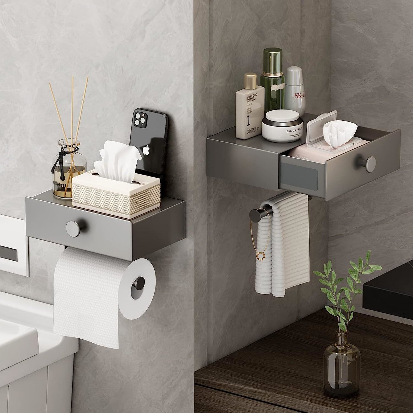 Toilet Paper Holder with Shelf