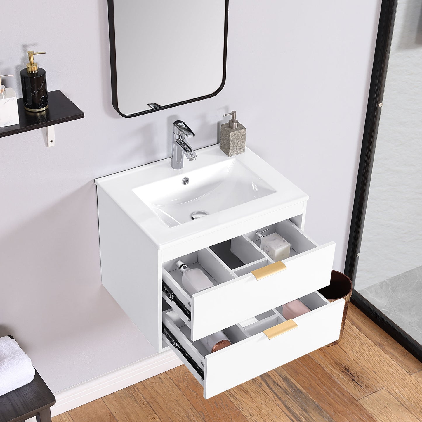 24" floating wall mounted bathroom vanity